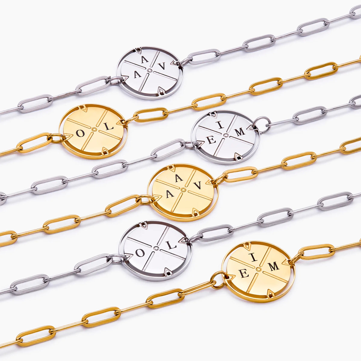 Pulseira de Bússola Gravada