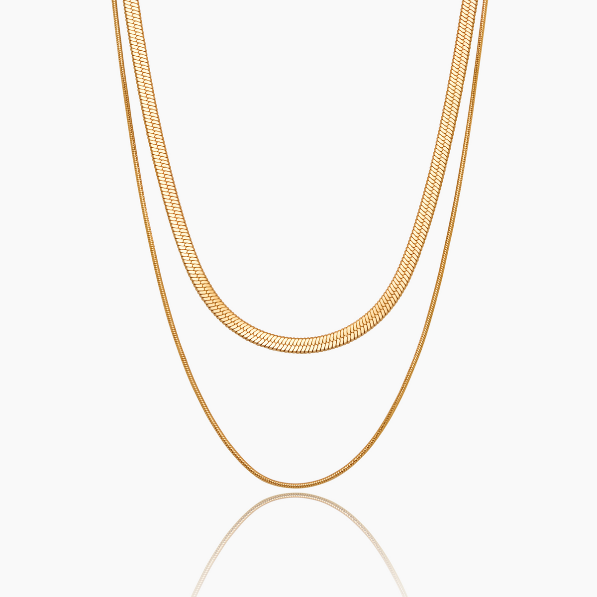 Colar Duplo em Corrente Snake Layering