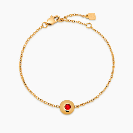 Pulseira Mini Berloque com Pedra de Nascimento