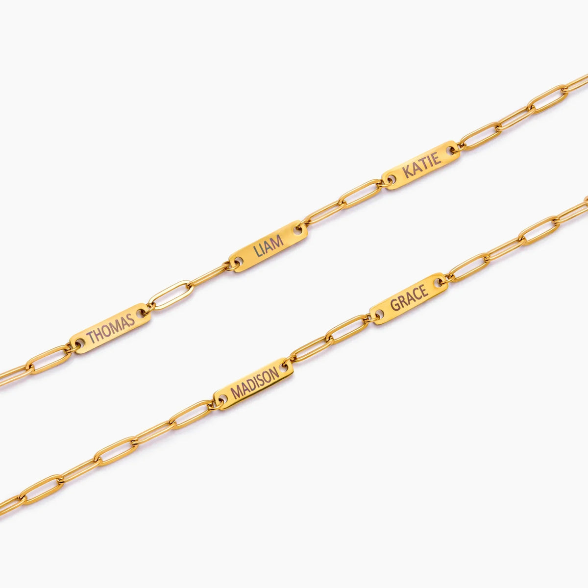 Pulseira Paperclip com Vários Nomes