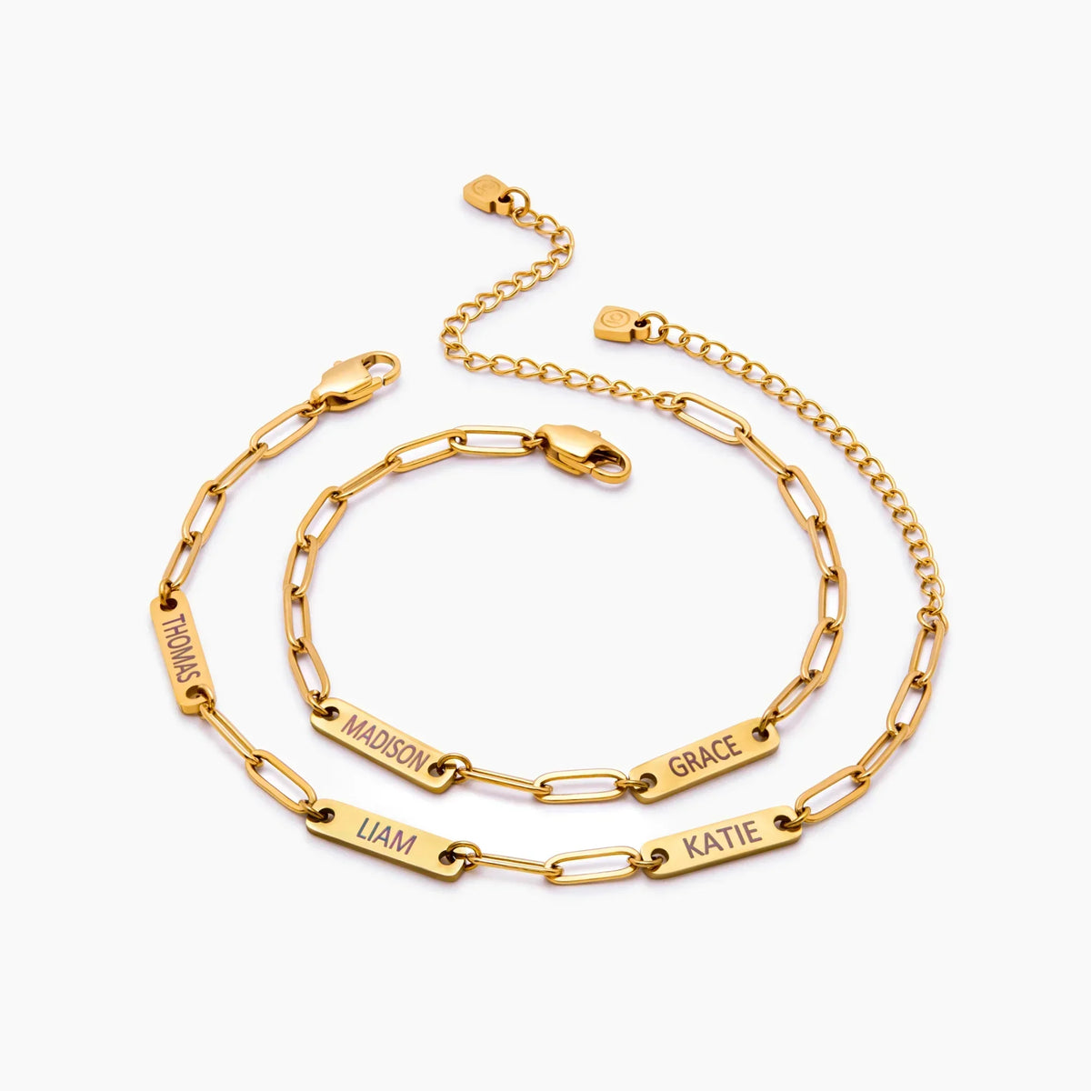 Pulseira Paperclip com Vários Nomes