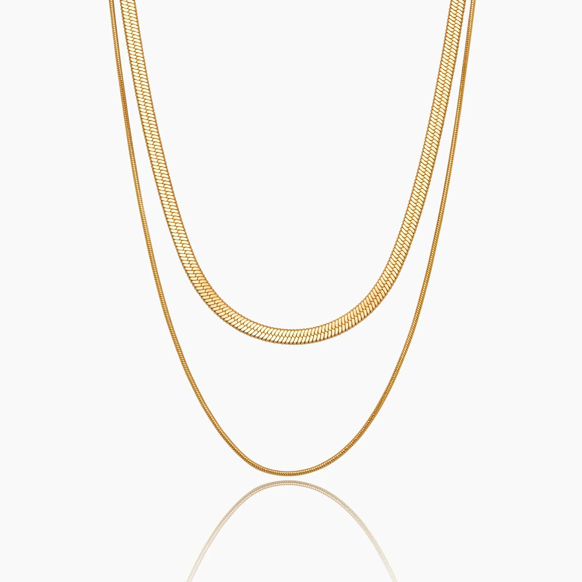Colar Duplo em Corrente Snake Layering