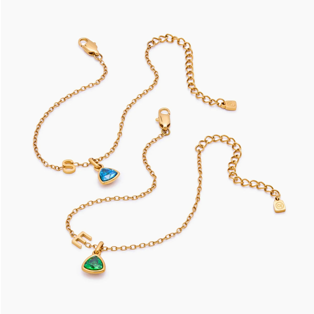 Pulseira Berloque com Inicial e Pedra de Nascimento